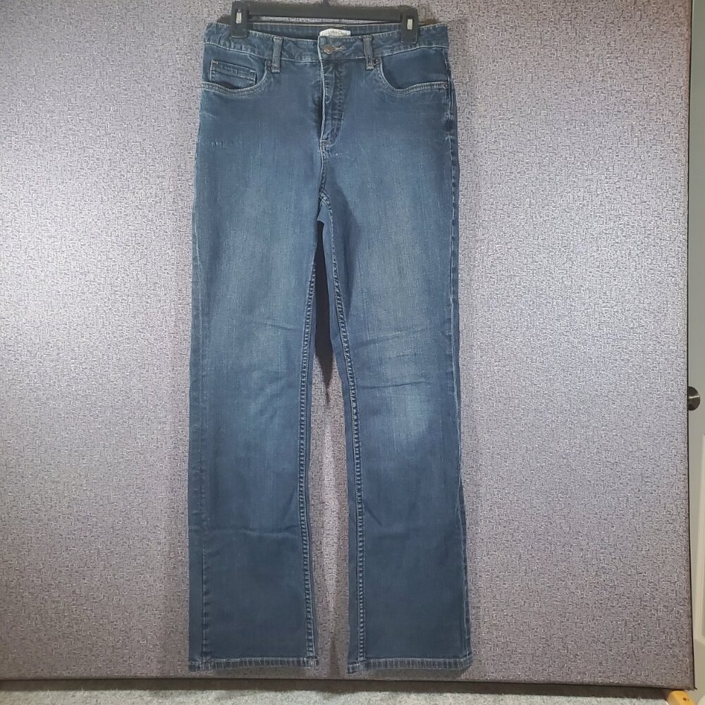 Coldwater Creek Natural Fit Jeans size 8 Straight Leg Denim Dark Blue